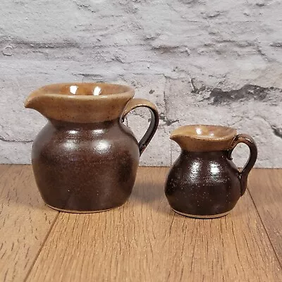 Buy X2 Abaty Hand Thrown Stoneware Small & Mini Milk Jugs, Creamers From Wales • 9.99£