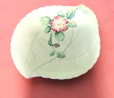 Buy Vintage Carltonware Hand Painted  Leaf Dish With Flower Design  • 9.95£