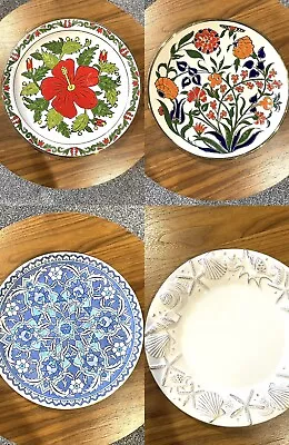 Buy Ibiscus Keramik Handmade GREEK Plates Hibiscus Floral 24K Gold, Shell, TURKISH • 8£