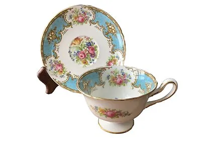Buy 1945-1966 Shelley~Blue Duchess Pattern~Gainsborough Shape Cup And Saucer Set • 61.57£