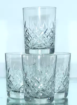 Buy Four Smaller Size Cut Glass Whisky Tumblers - 8.5cm • 8£