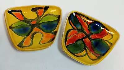 Buy POOLE POTTERY Mustard Yellow With Abstract Pattern Small Trinket Dish X 2 • 9.99£