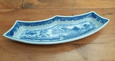 Buy Early 19thC Transferware Hors D'oeuvres Dish Turners Willow C1800 Blue & White • 30£
