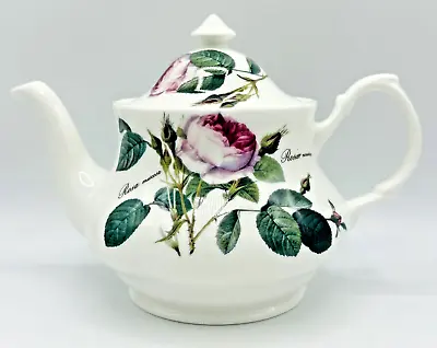 Buy Redouté Rose Fine Bone China Teapot And Lid 2006 England Baroque 1000 Ml 4 Cups • 80.73£