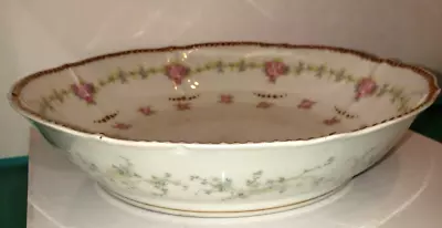 Buy Antique Porcelain P & B Elite Limoges France Serving Bowl Floral & Gold • 16.10£