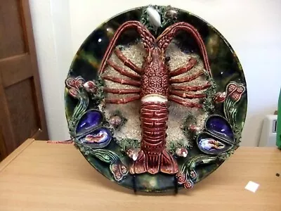 Buy Vintage Palissy Ware  Majolica Lobster Wall Plaque 13  (33cm) • 120£