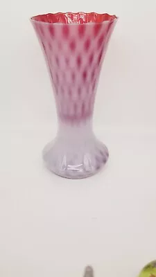 Buy Very RARE Purple Opalescent Vase With Optic Diamond Quilted Pattern • 203.98£
