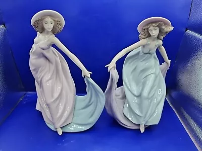 Buy Beautiful Lladro Porcelain Figurine Ladies May Dance 5662 & Spring Dance 5663 • 99.99£