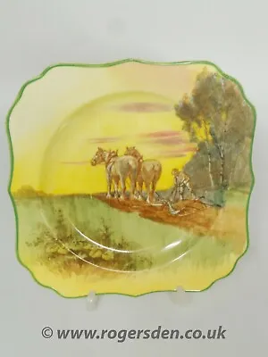 Buy Royal Doulton  Series Ware  Square Sandwich Plates  Ploughing Scene D5650 • 12.99£
