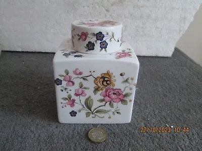 Buy COALPORT    BONE CHINA  TEA CADDY WITH FLOWER PATTERN  See Des. • 3.50£