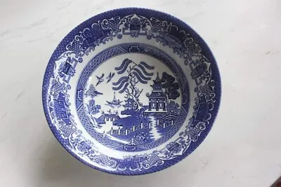 Buy Vintage Old  Willow Blue & White 8.5 Inch Serving Dish By Washington Pottery • 12£