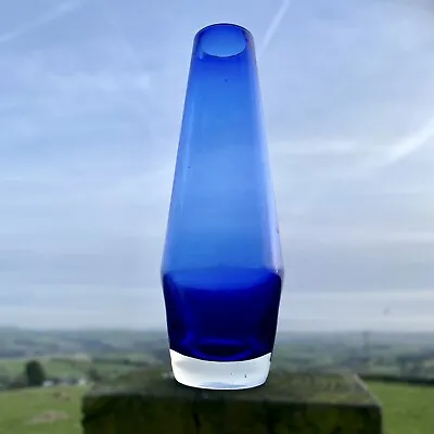 Buy Riihimaki Glass Vase - Tamara Aladdin Cobalt Blue Mid Century Scandinavian Exc • 15.99£