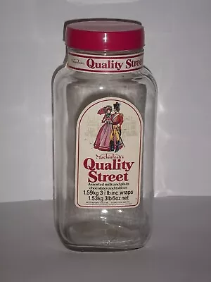 Buy Vintage Glass Sweet Jar With Lid. Quality Street, 1980s • 15£