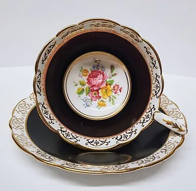 Buy Vintage Matte Black Royal Stafford China Tea Cup And Plate  Excellent Condition  • 19.52£