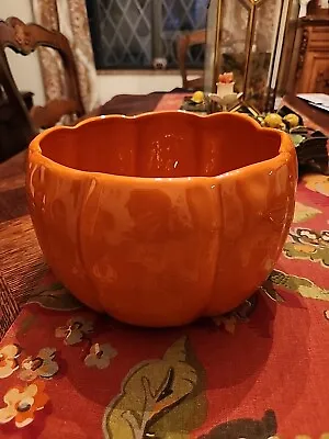 Buy Large 8.5 W X 5.25 H POTTERY BARN Orange PUMPKIN Serving Bowl • Discontinued • 24£