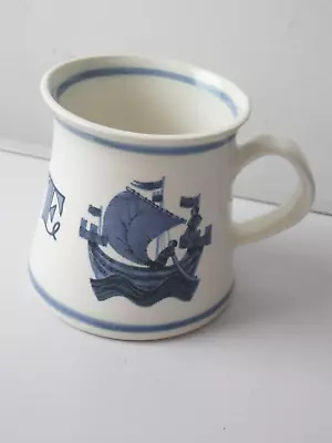 Buy Modern / Retro Iden Rye Studio Pottery Blue & White 'rye' Mug • 5£