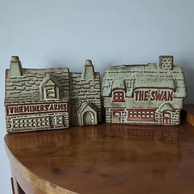 Buy Vintage Tremar Pottery The Miners' Arms + The Swan Money Boxes VGC • 9.99£