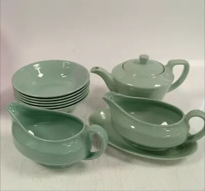 Buy Woods Ware Beryl Pastel Green Dinner Tea Set Teapot Gravy Jug Bowls • 9.99£