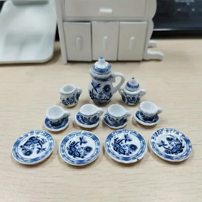 Buy 15Pcs 1:12 Dollhouse Miniature Tableware Porcelain Ceramic Tea Cup Set Dacoratio • 5.39£