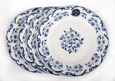 Buy Royal Stafford 11” Dinner Plates Blue & White French Toile Floral Set Of 4 - NEW • 52.09£