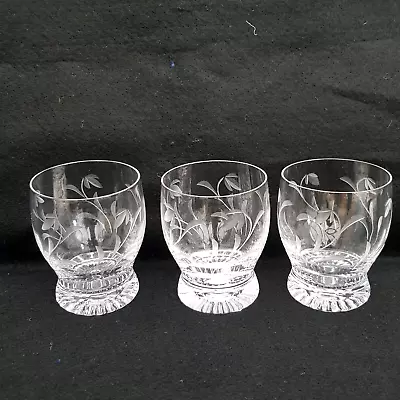 Buy 3 X Lovely Rare Stuart Crystal Footed Whisky / Water Tumblers MINUET Pattern • 29.99£