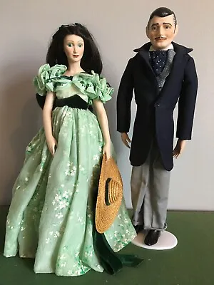 Buy Vintage Franklin Mint Porcelain Dolls Scarlett Ohara & Rhett Butler Together ! • 40£
