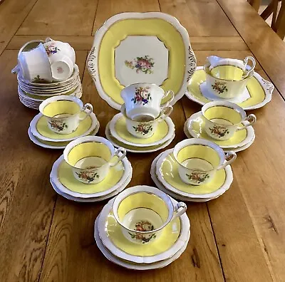 Buy Vintage Yellow Tea Set 11 X Cup/saucer/plate E Hughes Paladin China 1930s Fenton • 120£