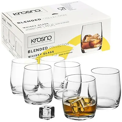 Buy 6 Pcs Clear Crystal High Quality Whiskey Scotch Drinking Tumbler Glassware 250ML • 8.79£