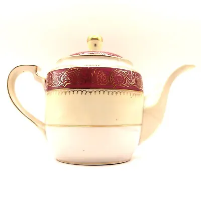 Buy Vintage Teapot Made In Occupied Japan Maroon Gold White Japanese China • 26£