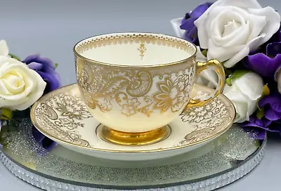 Buy Tuscan China Gold And Cream Vintage Tea Cup And Saucer. • 11.99£