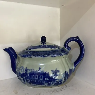 Buy Vtg Victoria Ware Flow Blue Tea Pot  Porcelain Teapot Afternoon Tea • 15.50£