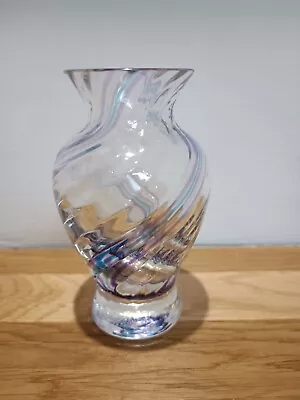 Buy Small 12cms Tall Caithness Art Glass Swirly Pattern Bud Vase  • 3£