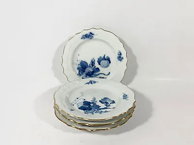 Buy 4x Royal Copenhagen Blue Flower Gold Rim 1625 Dessert Plates • 143.72£
