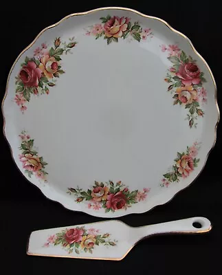 Buy Pretty Vintage James Kent Cake Plate & Matching Cake Slice In Old Foley Pattern • 11.95£