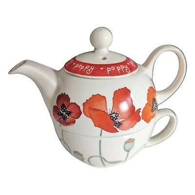 Buy Arthur Wood Poppy Teapot 6  Stackable 2002 Teacup Combo 2000's Art Deco • 17.99£