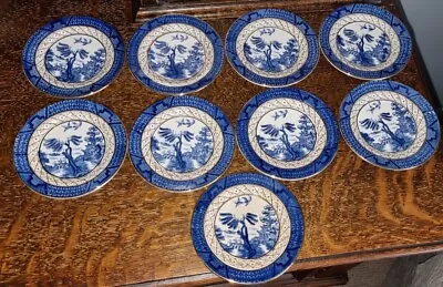 Buy 9 X VINTAGE BOOTHS REAL OLD WILLOW MADE IN ENGLAND 4.75  SMALL SIDE PLATES 1925 • 30£
