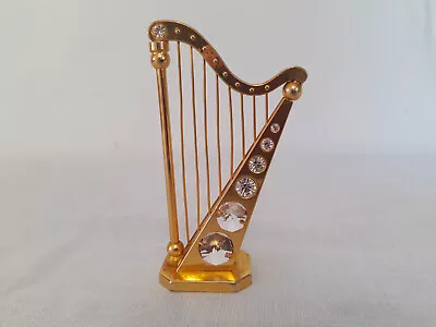 Buy Crystal Temptations Harp Figurine Ornament 24k Gold Plated With Crystals • 13.50£