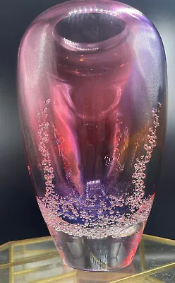 Buy Buzz Blodgett Studio Art Glass Sea Foam Vase, Signed, 2015 • 132.61£