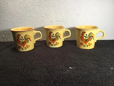 Buy 3~ Taylor Smith Taylor Reveille Rooster RARE Tall Coffee Mugs Vintage MCM (E) • 12.46£