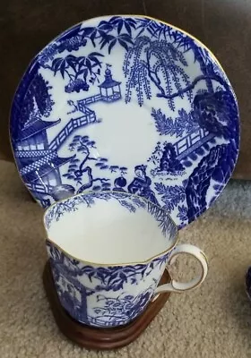 Buy Royal Crown Derby - Mikado - Blue - English Bone China Teacup & Saucer • 21.34£