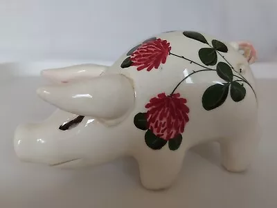 Buy Plichta Pottery  Pig/ Piglet Figurine Ornament  Chrysanthemum Pattern - Vintage • 19.99£
