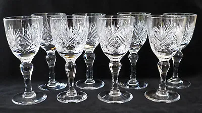 Buy Eight Vintage Thomas Webb St Andrews Pattern Sherry Glasses In Superb Condition • 48£