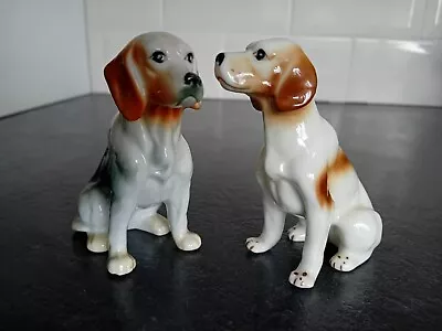 Buy Two Vintage Porcelain Bone China Dogs, Hand-painted, H - 8cm • 14.95£