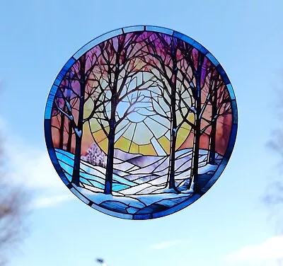 Buy Scenic Decorative Stained Glass Effect Static Cling Window Sticker Colourful • 5.99£