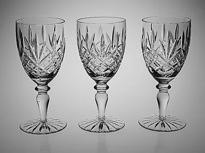 Buy 3 X EDINBURGH CRYSTAL 6  BALMORAL WINE GLASSES • 40£