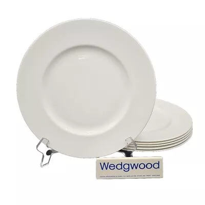 Buy Wedgwood Bone China WEDGWOOD WHITE Set/6 Dinner Plates EXCELLENT+ Plain • 186.86£