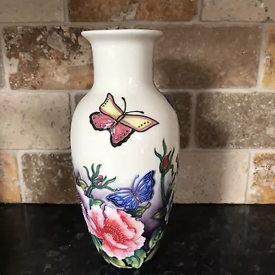 Buy Old Tupton Ware Beautiful Flower & Butterfly Vase Bright Colours • 14.99£