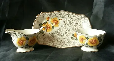 Buy James Kent Staffordshire Old Foley Cream And Sugar Dish With A Serving Tray • 19.99£