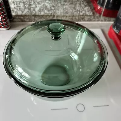 Buy Vintage Pyrex France De Corning Round Green Glass Casserole Dish With Lid 20cm • 11£