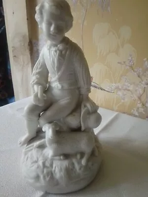 Buy Antique Parian Ware Bisque Figurine Shepherd • 15£